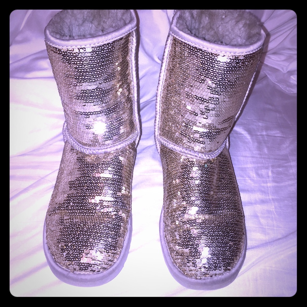 Sparkly Silver Uggs